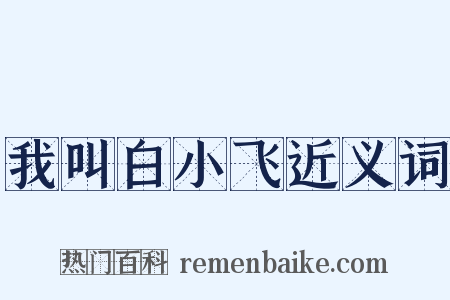 我叫白小飞近义词是什么意思的图片